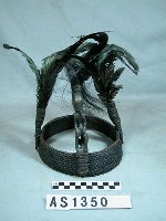 籐編木雕人像羽毛頭飾藏品圖，第14張